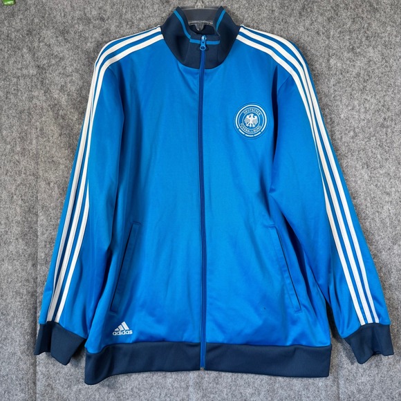 Adidas Germany Track Jacket Mens XL Blue 2014 Soccer‎ Deutscher Full Zip Sweater